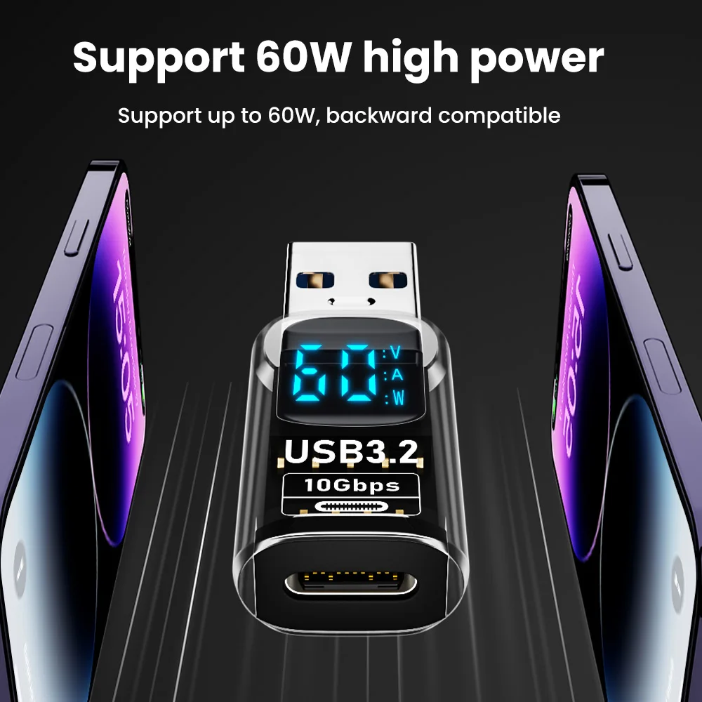 รูปสินค้า USB-C อะแดปเตอร์ชาร์จเร็ว 60W สำหรับ iPhone Samsung และ PC