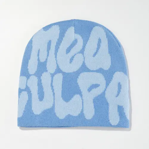 Mea Culpa Knitting Beanies Hat For Women Men Couple Y2K What's In Fashion Bonnet Kpop Wool Skullies Hoods Lady Caps Gorro шапка - Image 28