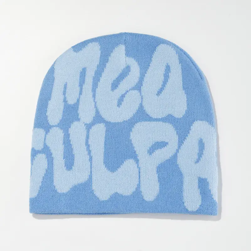 Mea Culpa Knitting Beanies Hat For Women Men Couple Y2K What's In Fashion Bonnet Kpop Wool Skullies Hoods Lady Caps Gorro шапка - Image 28