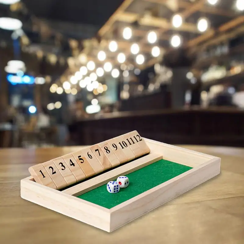 

Деревянная настольная игра Shut The Box с играми, деревянные игральные кости с 12 цифрами, игральные кости для мужчин, Игровые развлекательные игры для бара в помещении