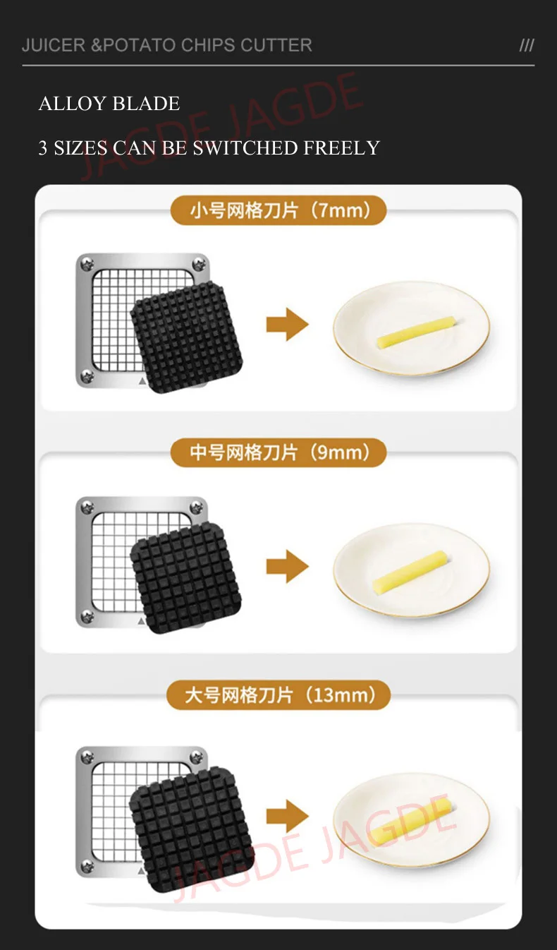 Description Picture 6 of itemCommercial Juicer & Electric Potato Taro Chip Cutter Machine French Fry Fries Cutter Machine