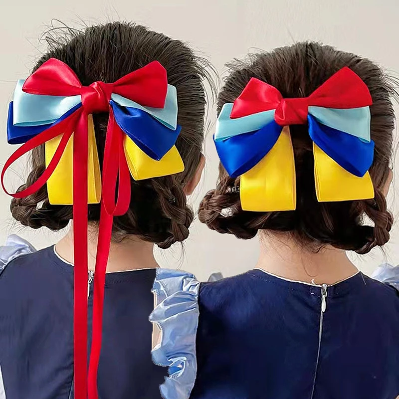 Bow Hairpin Red Girls Red Hair Bow Clip Ribbon Red White Hair Bows