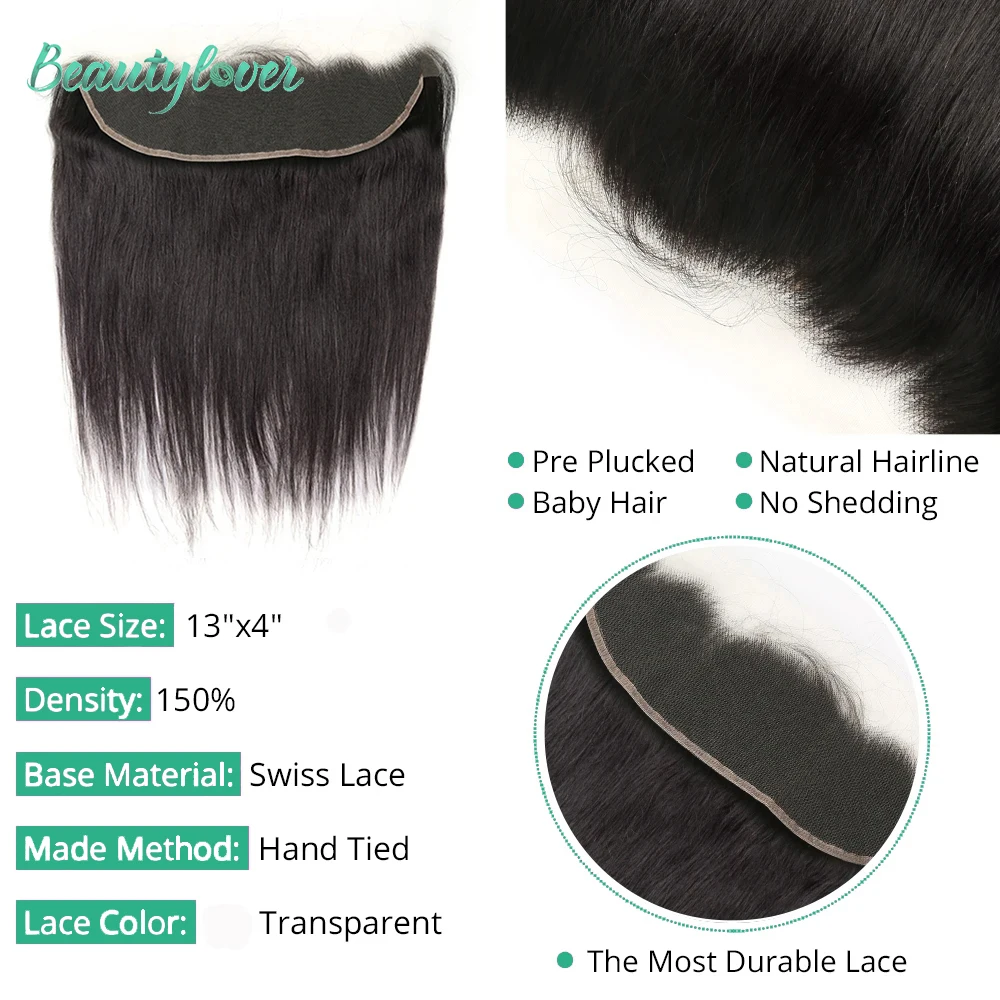 13x4 Human Hair Frontal Lace Only Transparent Lace 4x4 6x6 5x5 Straight Lace Closure Human Hair 24 Inch Brazilian Human Hair 3