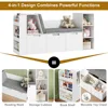 61.5" Kids Reading Nook with 3-Layer Bookshelf, Reading Nook for Kids with Double Bench and Rolling Drawers, Kids Bookshelf 4