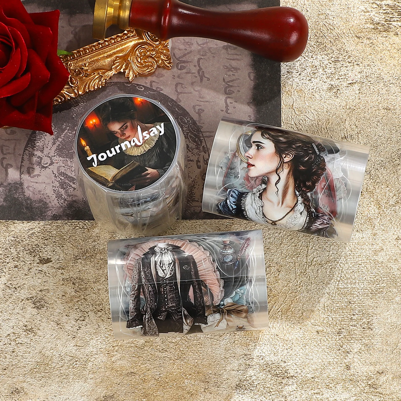 60mm*200cm 그녀의 설득력 시리즈 빈티지 캐릭터 풍경 PET 테이프 창의적인 DIY 저널 재료 콜라주 문구류