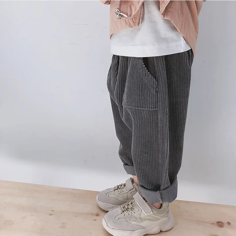 Kids Trousers Corduroy Boys Pants Solid Harem Pants Children Clothing Girls Warm