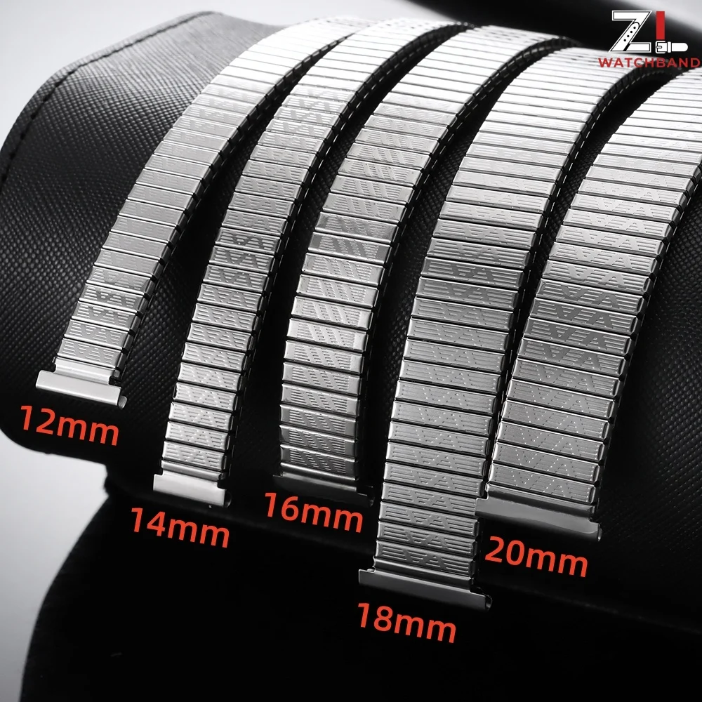 Elegant Universal Stainless Steel Adjustable Watch Strap - Elastic Metal Wristband