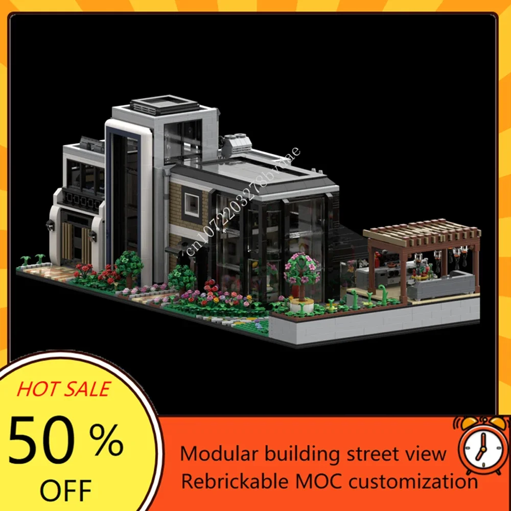 

4686 шт., Модульные строительные блоки MOC со стеклянным домом