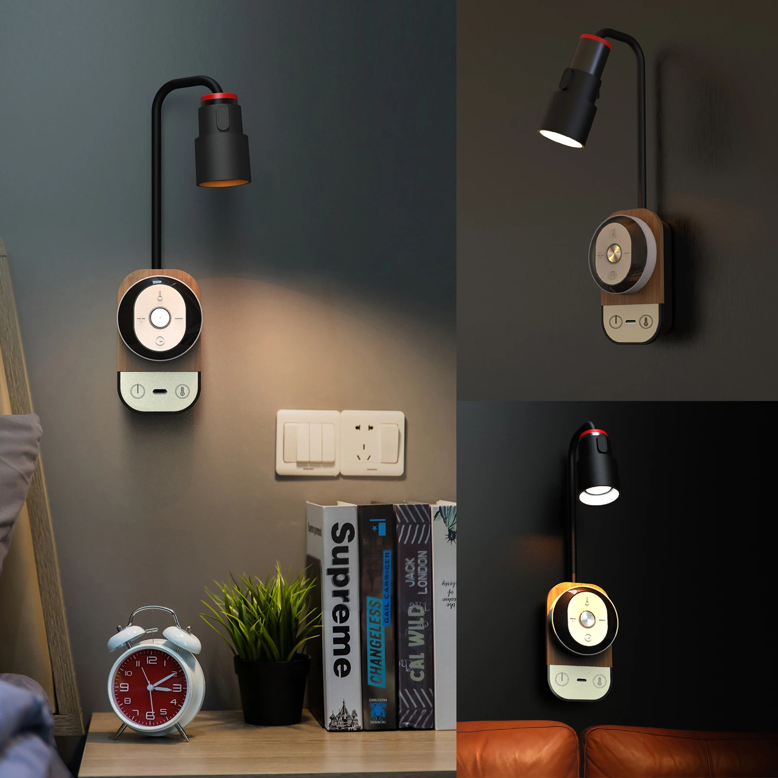 

LED Bedside Table Lamp Eye Protection Magnetic Suction Night Light Multifunctional Wall Lamp Student Dormitory For Study Read