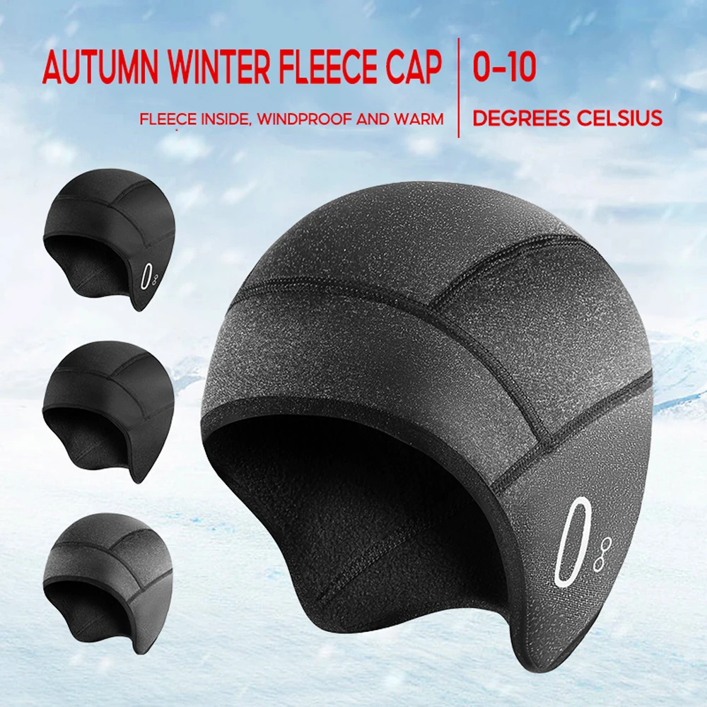 Winter outdoor cycling warm hat helmet lined with ear protection windproof fleece warm hat mountaineering and skiing cold-proof 3