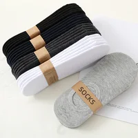 5/10 paires de chaussettes invisibles pour hommes, pantoufles en coton et Silicone, antidérapantes, chaussettes d'été invisibles, décontractées, respirantes, fines, bateau 2