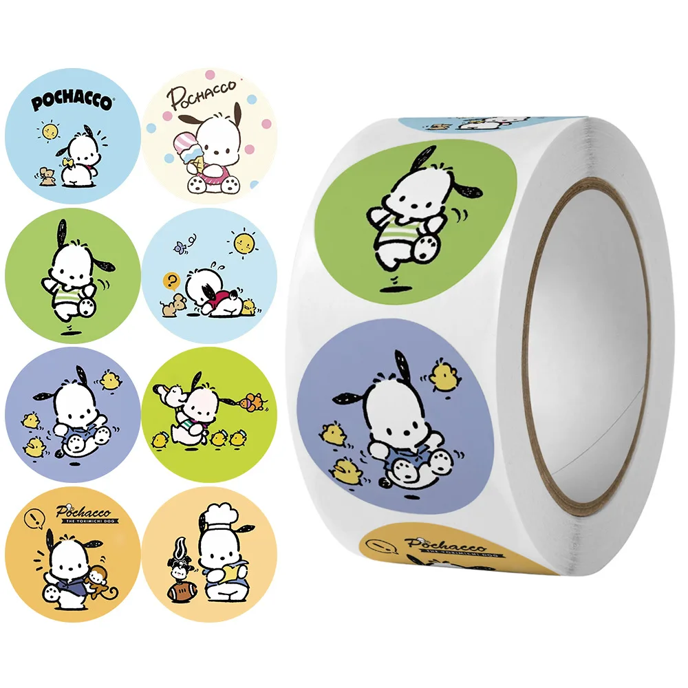 

2023 New 500pcs Sanrio Pochacco Cute Kawaii Anime Cartoon Sticker Cup Laptop HandAccount Sticker Children's Girl's Toys Gifts