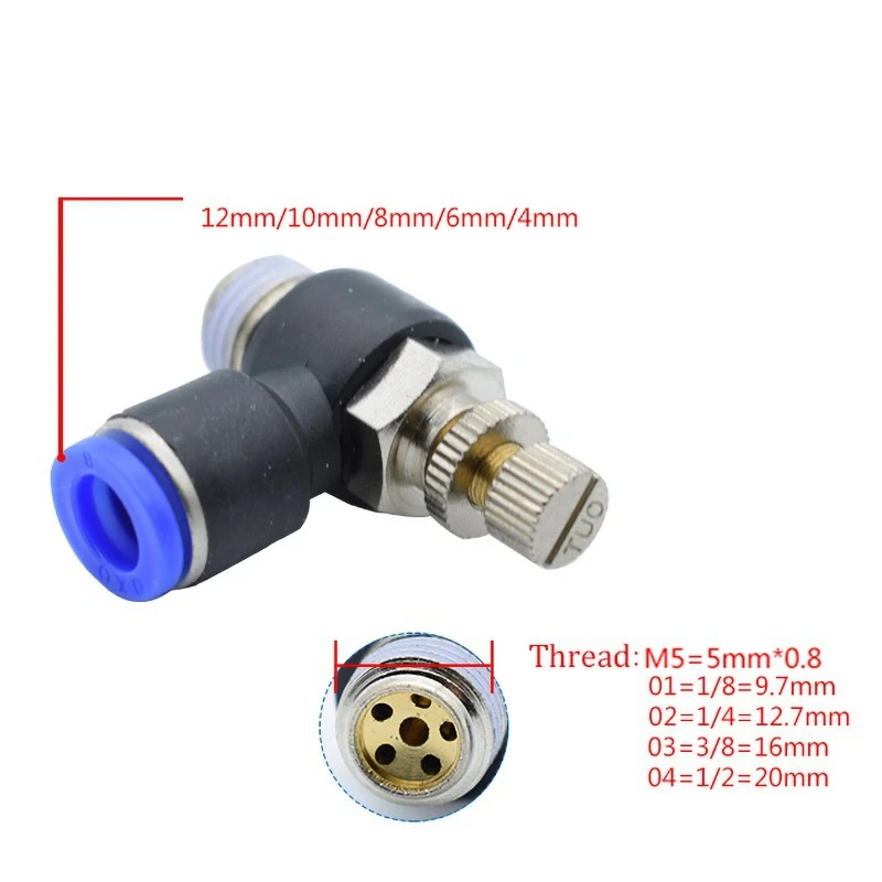 Accesorio de manguera neumática, Conector de tubo de acoplamiento rápido para traquea, PC/PCF/PL/SL, 4mm, 6mm, 8mm, rosca de 1/8 