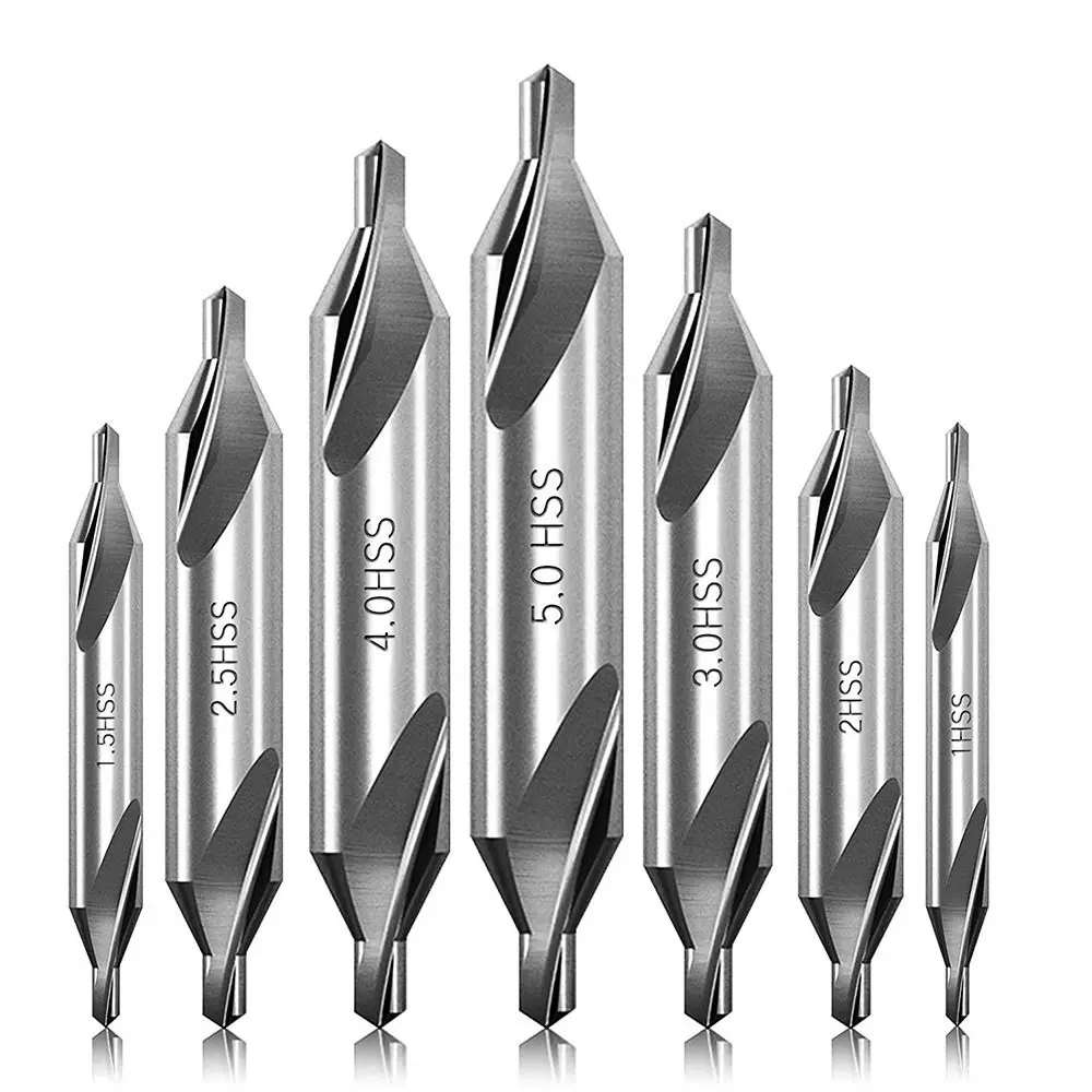 1Pc HSS Combined Center Drills 60 Degree Countersinks Angle Bit  1.0mm 1.5mm 2.0mm 2.5mm 3mm 4mm 5mm 6mm 8mm Metal Drill Bit
