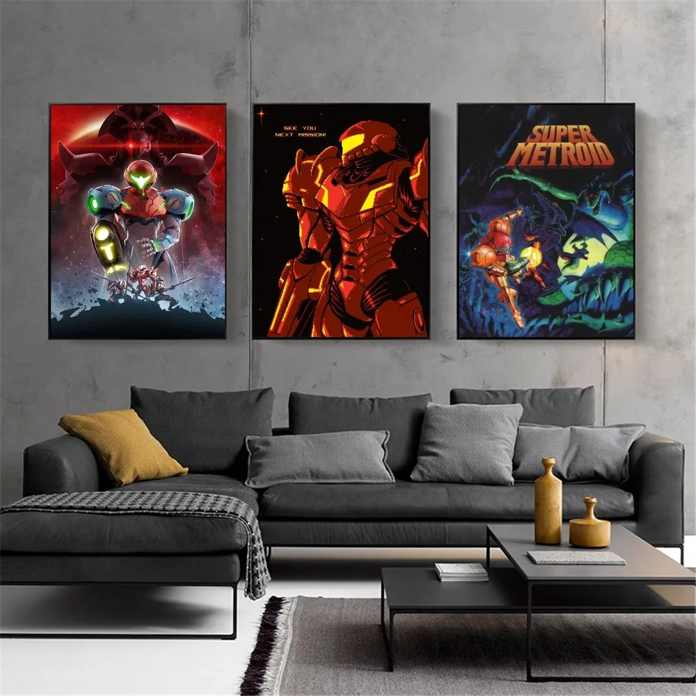 Gioco M-Metroids Poster Kraft Club Bar Paper Vintage Poster Wall Art Painting Camera Da Letto Studio Big Szie Wall Painting Stickers