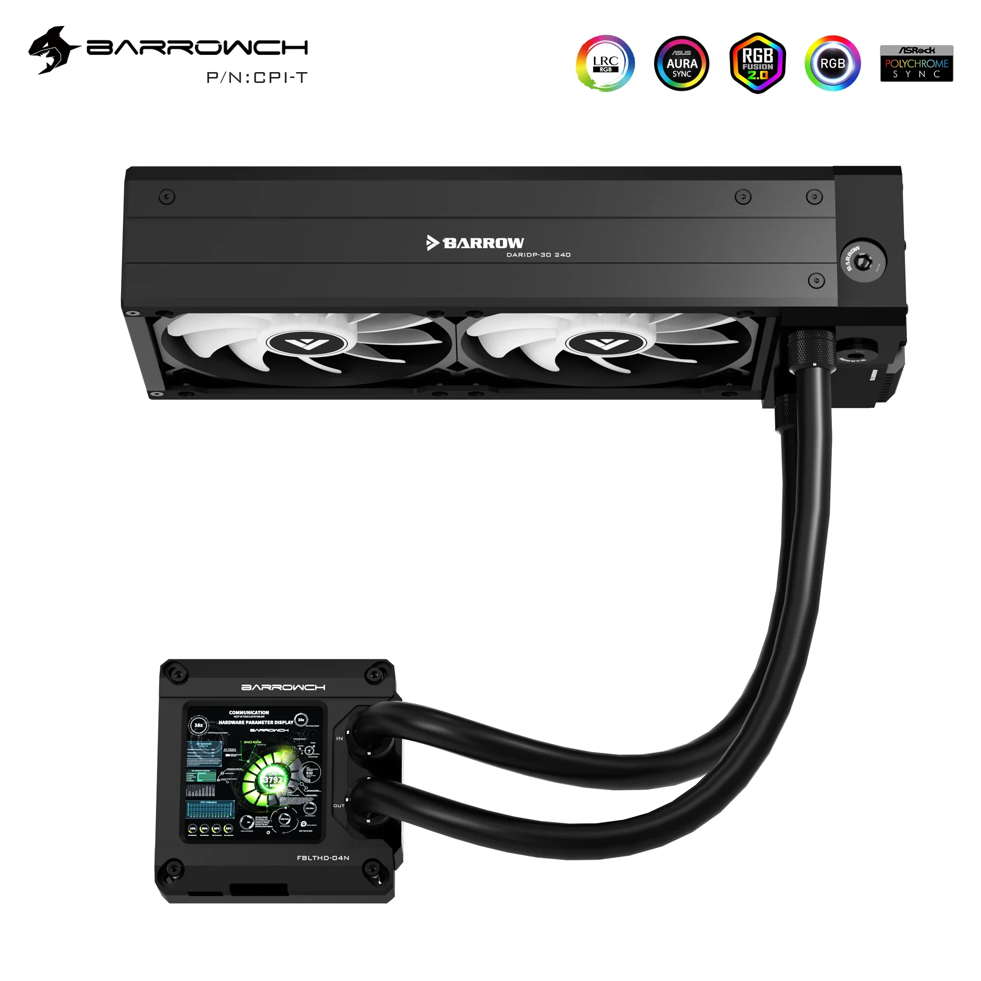 

Блок центрального процессора Barrowch AMD AM3 AM4 / INTEL 115X/X99/X299 + блок графического процессора + вентилятор 120 мм + насос 240 мм/360 мм + радиатор водяного охлаждения