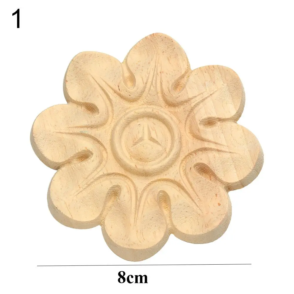 Natural Floral Carved Wooden Decorative Figurine Craft Frame and Corner Applique