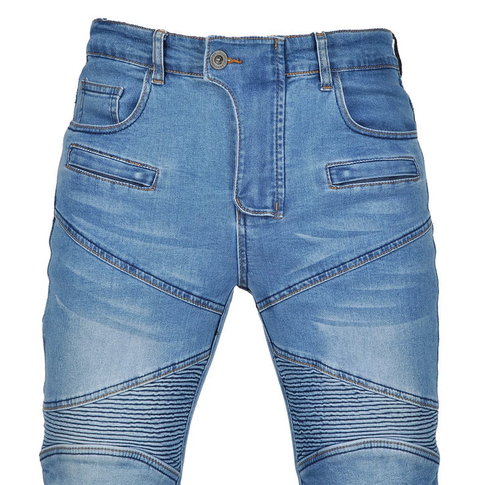 오토바이 청바지 남성용 레트로 모토 캐주얼 스트레치 하이웨이스트 슬림핏 라이딩 팬츠 장거리 라이딩 필수품