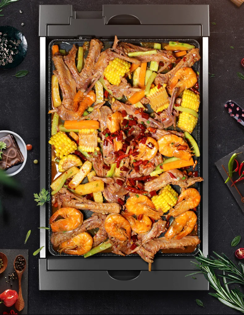 Jinlinuo Grill Household Smokeless Baking Pan Oven Nonstick Korean Multi-function Barbecue Grill