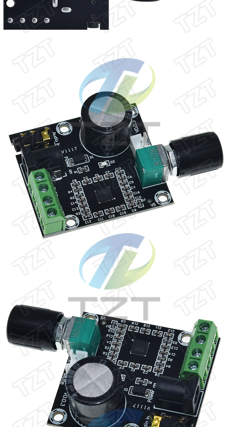 GREATZT Super Slim 2 x 15 W PAM8610 Class D Digital Dual Power Audio-Verstärkerplatine 12 V schwarz – Detail 7