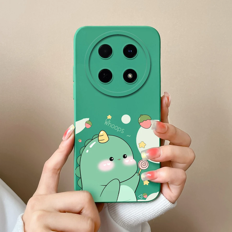 Cute Cartoon Dinosaur Smooth Liquid Silicone Phone Case Cover