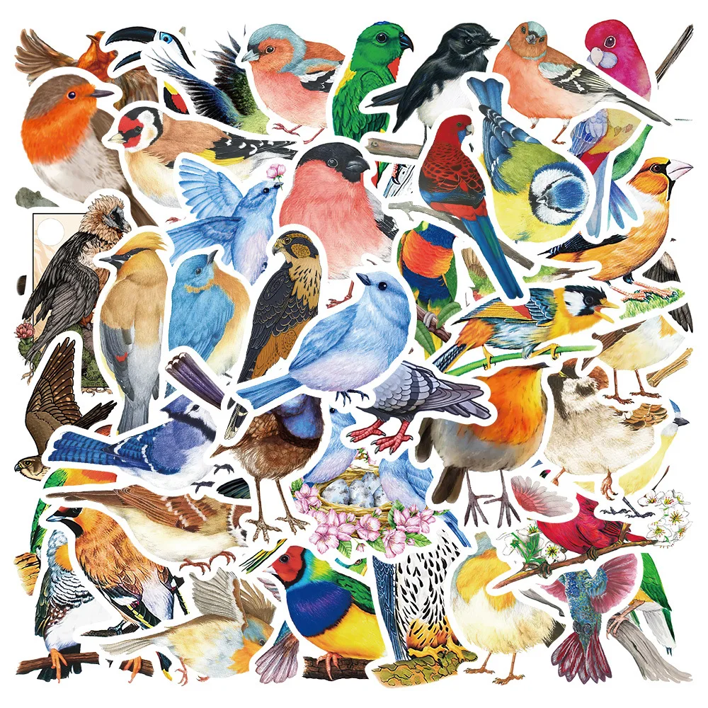 10/30/50pcs Kawaii Parrot Bird Graffiti Stickers Trave NoteBook Phone  Taptop Guitar Graffiit Sticker Gift for Kid Toy Wholesale