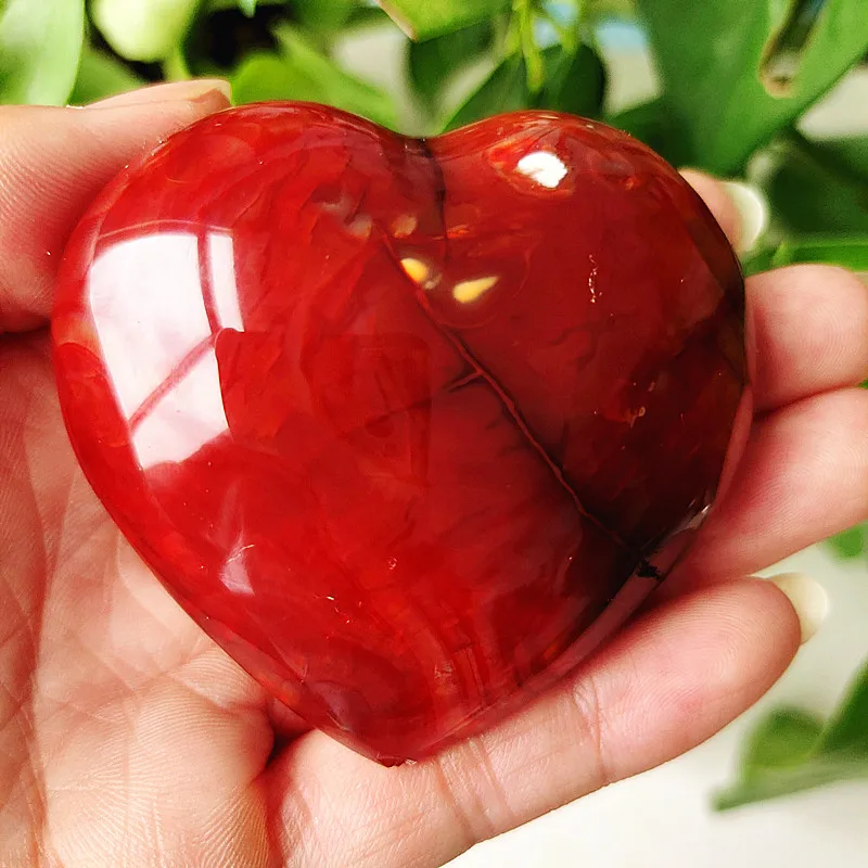 

Natural Stone Red Agate Crystal Heart Symbolic Love Yoga Exercise FengShui Room Decoration Spiritual Meditation Healing Crystals