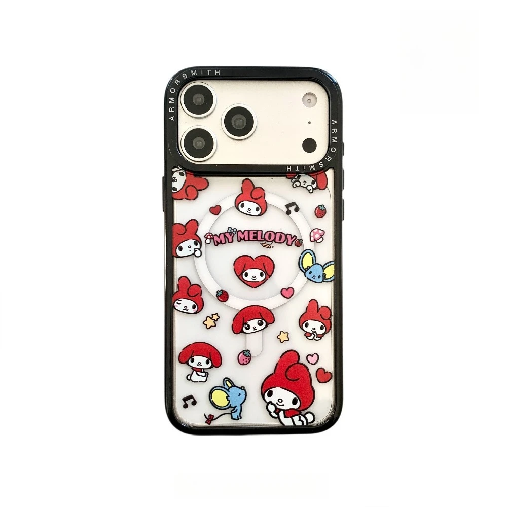 Sanrio My Melody Trendy Magnetic Phone Case with Lanyard and Magsafe Holder