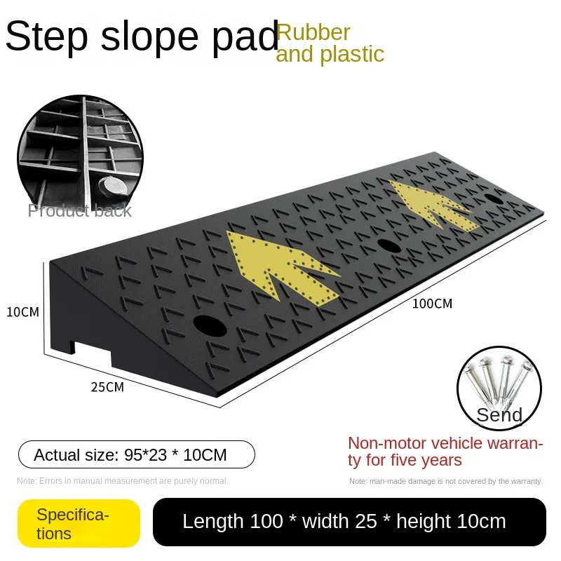 Rubber Step Pad Slope Pad Household Rubber Plastic Threshold Triangular Electric Vehicle Horse Teeth Climbing Road Slope
