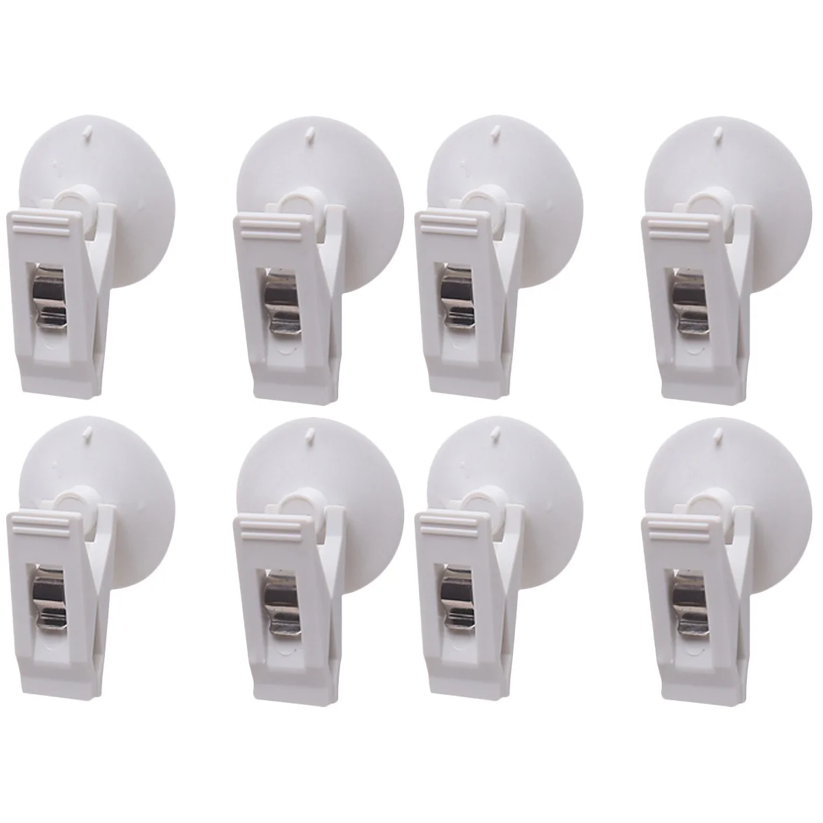 

4 Pairs Multifunctional Suction Type Clips Curtain Clamp Bag Holder Storage Clip for Car Auto (White)