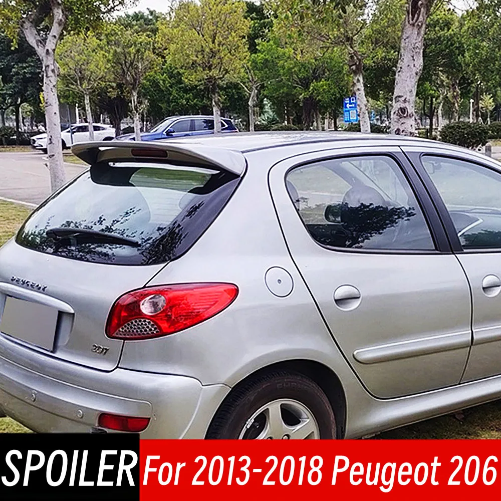 Per Il 2013 14 15 16 17 18 Peugeot 206 Hatchback Bodykit Posteriore Tronco Coperchio Tetto Spoiler Ali Nero Carbonio Auto Tuning Accessori Parte