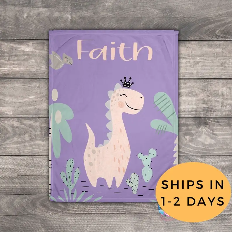 

Dinosaur Baby Nursery Decor, Personalized Dinosaur Name, Dinosaur Nursery Bedding, Custom Name Blanket, Dinosaur Baby Shower, Gi