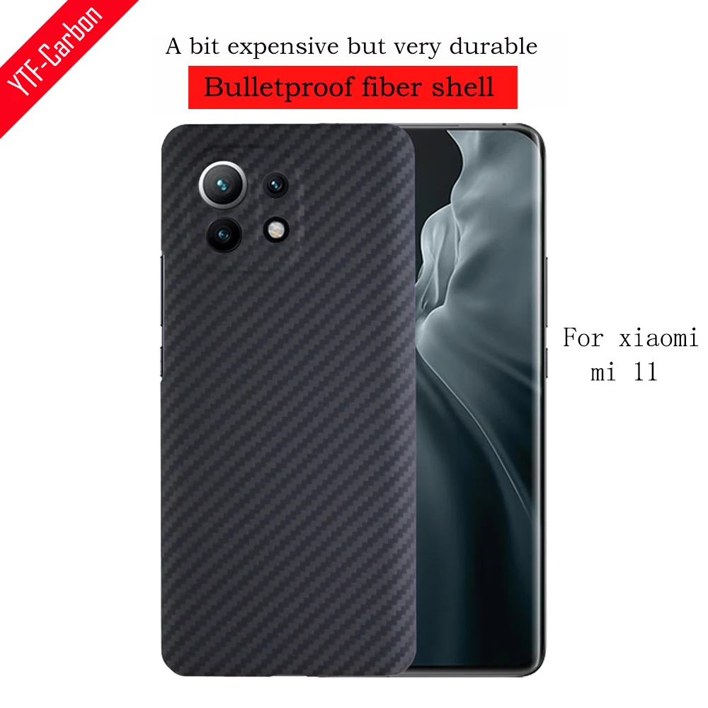 

Чехол для телефона из углеродного волокна YTF для Xiaomi Mi 11 (керамическая версия), пуленепробиваемый материал, Ультратонкий чехол для MI 11