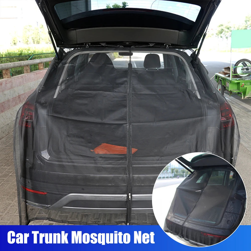 Car Tailgate Mosquito Net Sunshade Screen Mount Antiflying Net Trunk Ventilation Mesh