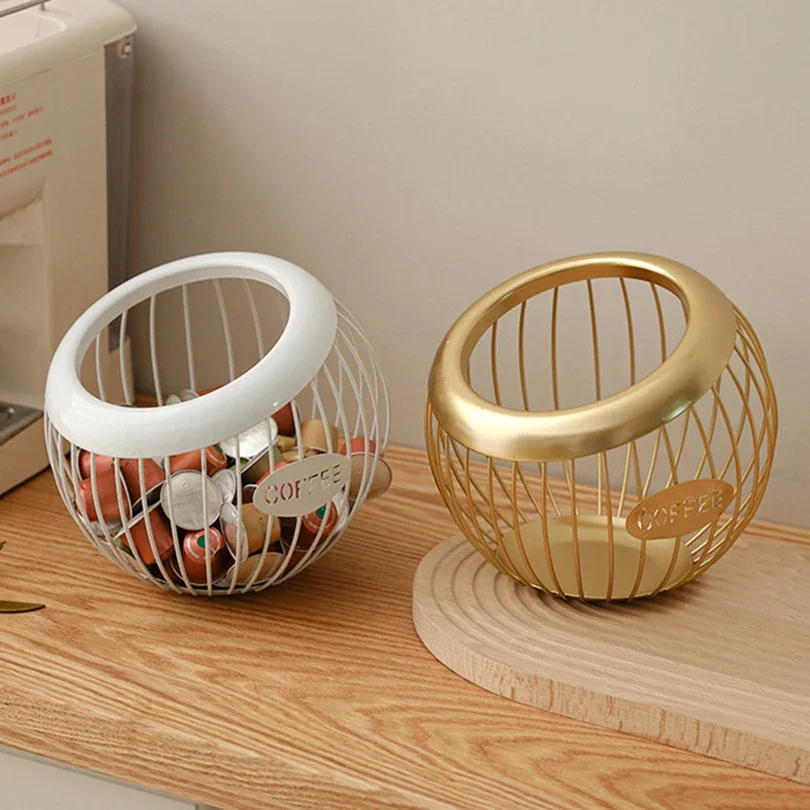 Multifunctional Iron Coffee Capsule Organizer Fruit Snack Storage Rack 5