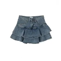Spice Girls Denim Skirt Anti-Slip Double Denim Skirt Women's Stretch High-Waisted Slimming A-Line Cake Skirt - Image 2