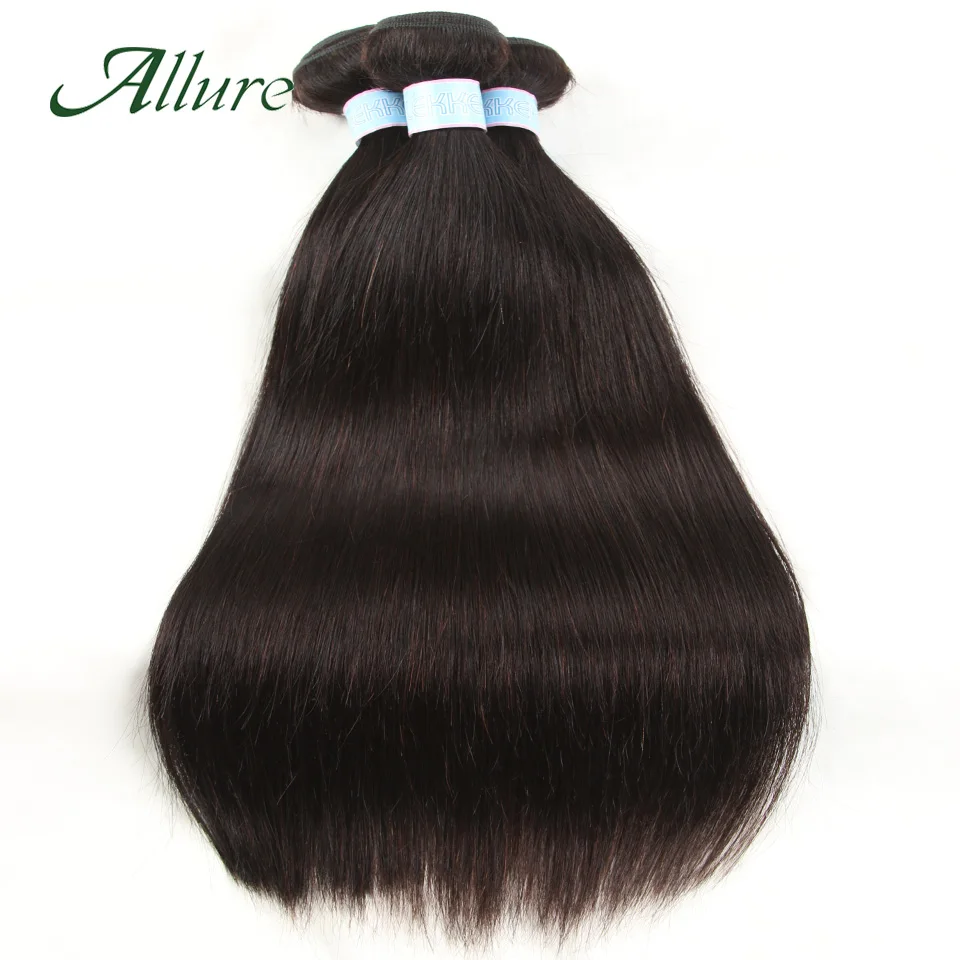 

Brazilian Straight hair Bundles Human Hair Weave Bundles 1/3/4PCS Natural Black Remy Hair Extensions 8 to 30 inch Hair Allure