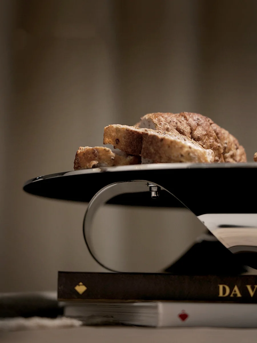 Modern Light Luxury Mirror Stainless Steel Household High Interwoven Fruit Tray Biscuit Pastry Heart Cake Pan 5