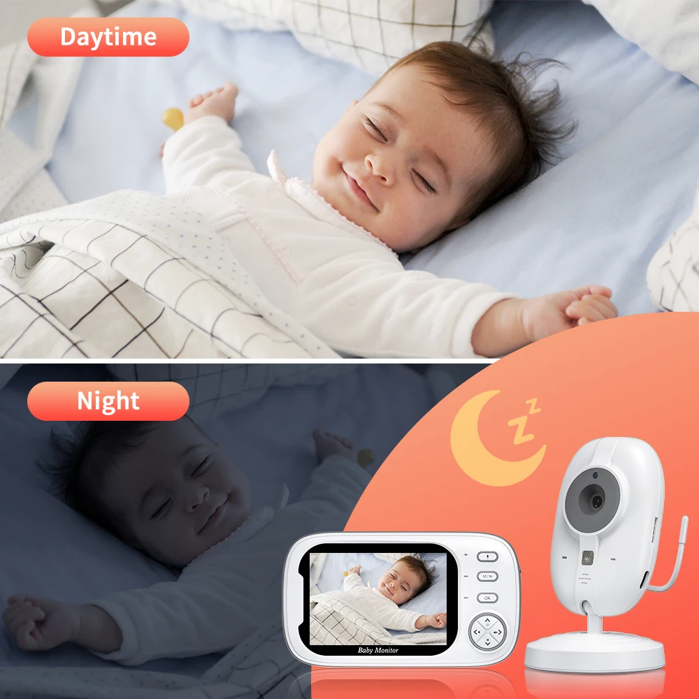 Wireless Baby Monitor Video Baby Monitor Camaroca Baby Monitor 2.4G Wireless With 3.5 Inch Security Camera 2 Way Audio Talk Night Vision Temperature Monitoring Baby Item