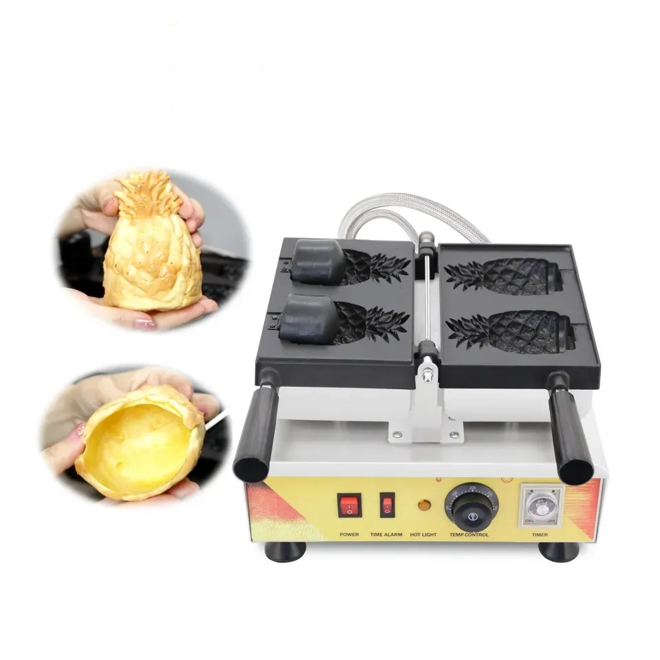 Double Side Heating Commercial Ice Cream Fruit Waffle Bowl Maker Stainless  Steel Waffle Cup Cone Snack Machine Kitchen Appliance