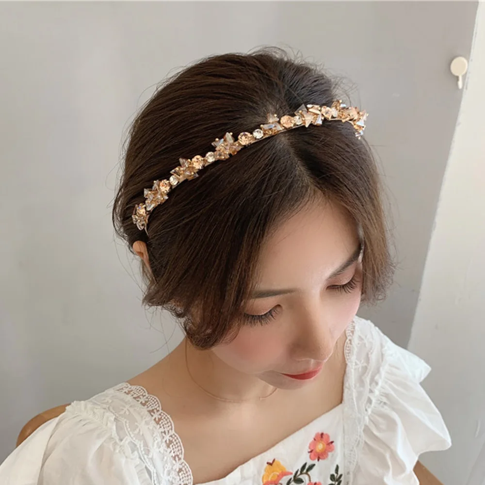 

French Women Alloy Bride Rhinestone Hairband Crystal Headbands Hair Hoop Hair Accessories