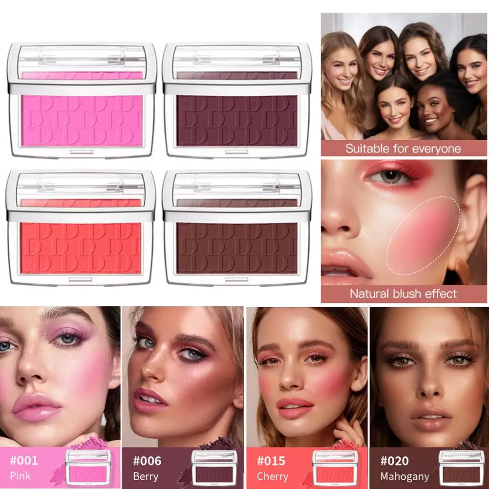 Matte Embossed Blush Rosy Blusher Long Lasting High Pigmented Face Contouring Cosmetics Female Makeup For Cheeks_voghion.com