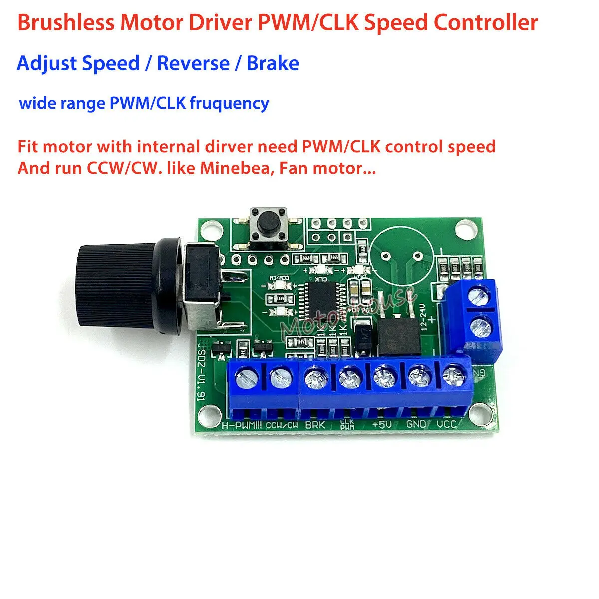 Description Picture 2 of itemDC 12V-24V BLDC NMB Minebea Nidec buit-in-Driver Electric Brushless Motor Fan PWM/CLK Speed Controller Reversible Brake Module