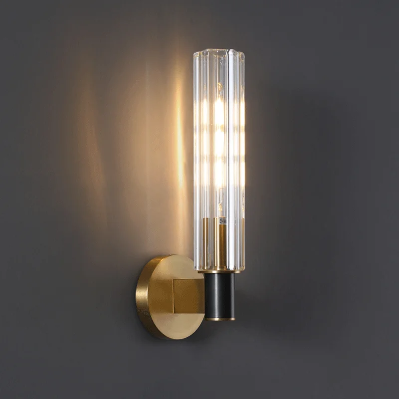 

Postmodern Brass Wall Light Indoor Luxury Atmosphere Light Sconces Parlor Aisle Bedroom Dining Room Crystal Wall Lamp Porch Lamp