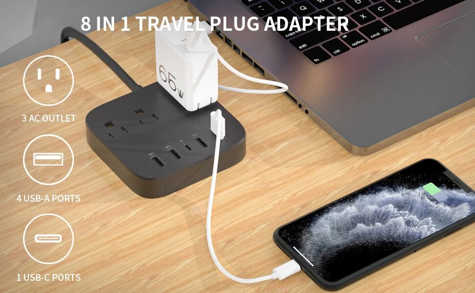 power strip flat plug