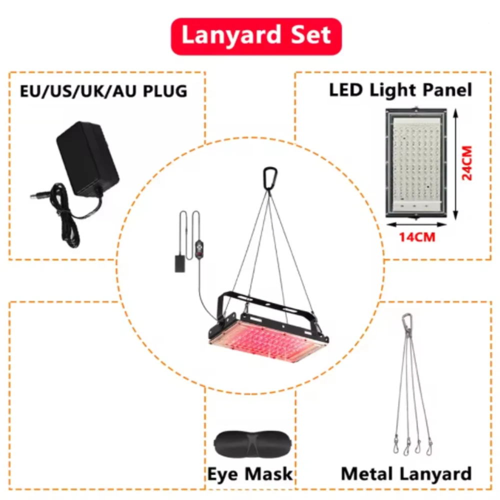 Терапія червоним світлом для тіла, глибока 660 і 850 нм інфрачервона світлотерапевтична панельна лампа 3 в 1 із кронштейном для обличчя, м’язів, болю, суглобів