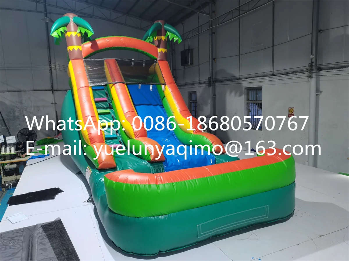 

Manufacturers sell outdoor large jungle inflatable pool slide castle trampoline combination YLY-136