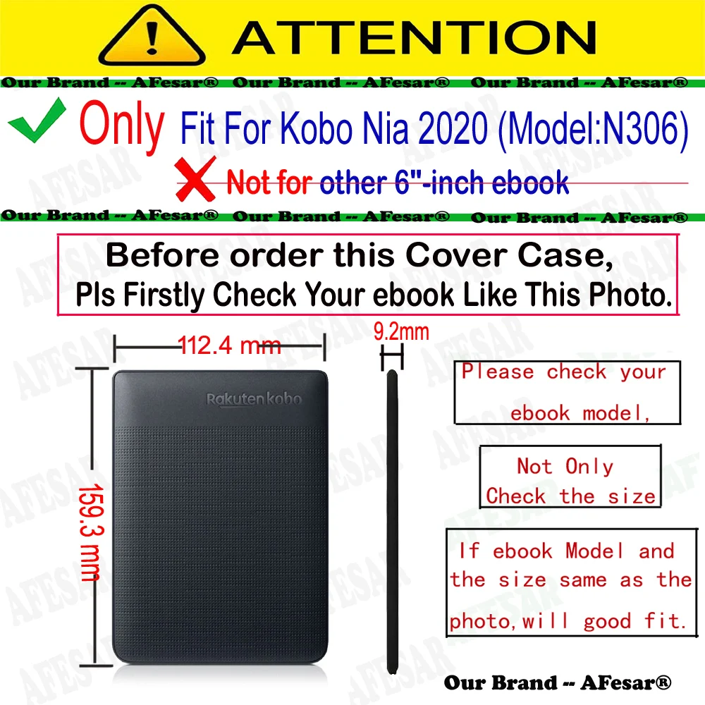 Afesar-capa Protetora para Kobo Nia N306 Ereader 2023 Estojo Estilo Livro Mais Caneta Stylus Mais Filme Cinematográfico - Imagem 4
