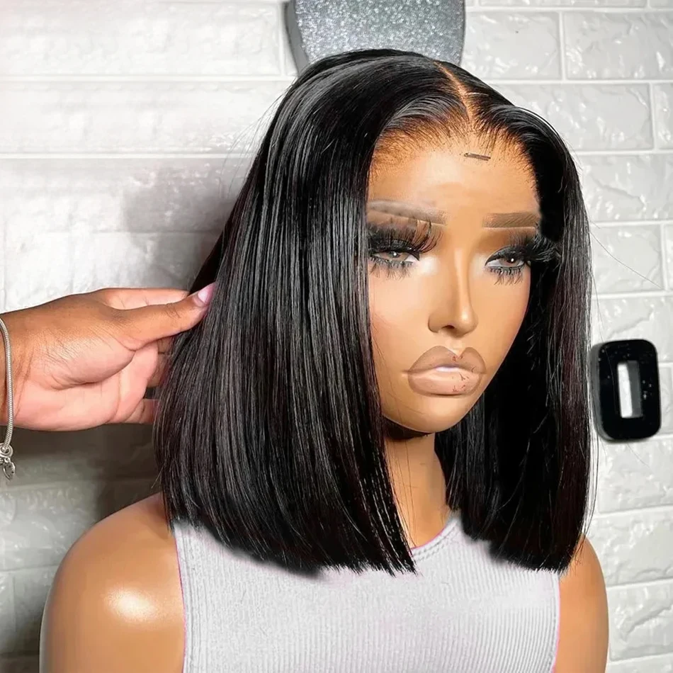 200-Density-Straight-Short-Bob-Lace-Wig-13x4-Lace-Closure-Bob-Wigs-100 ...