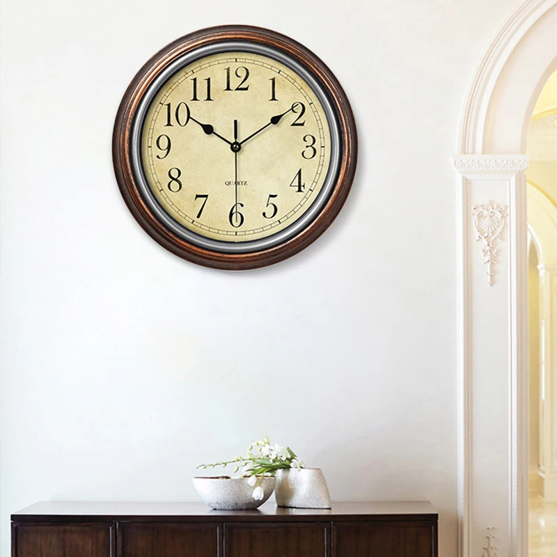 Metal Wall Clocks Nordic Vintage Digital Clock Modern Home Decoration For Bedroom Living Room Wall Hanging Clock 12 inch wall clock
